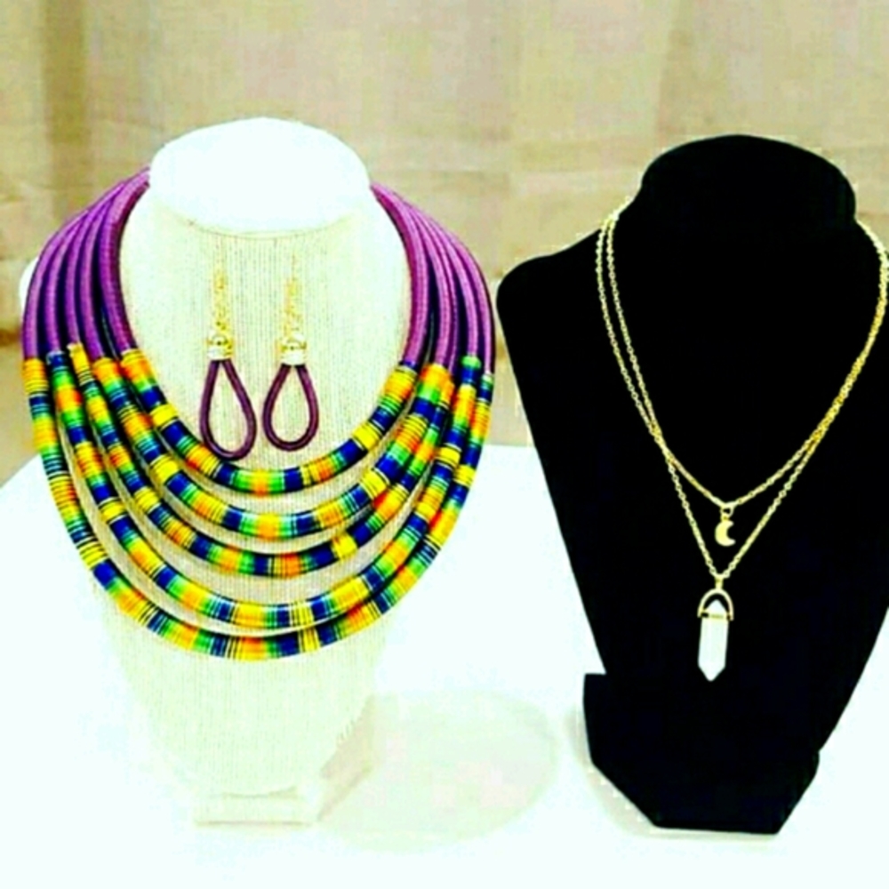 COPY - African style layered necklace